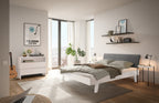 Hasena Vasto Bettgestell – 140 x 200 cm, Fusshöhe 25 cm, MDF weiss deckend, lackiert, Pace grey