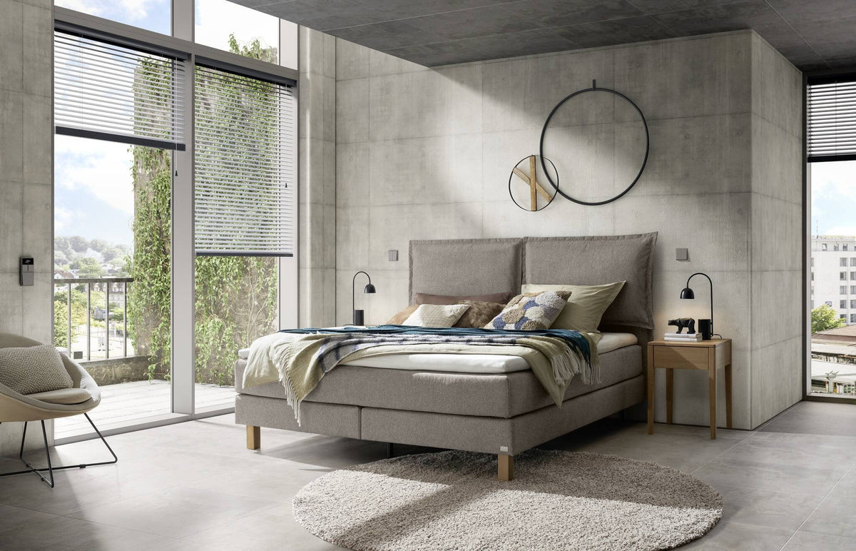 Hasena Bonita Boxspringbett – 140 x 200 cm, Lovely-Top, Pace grey