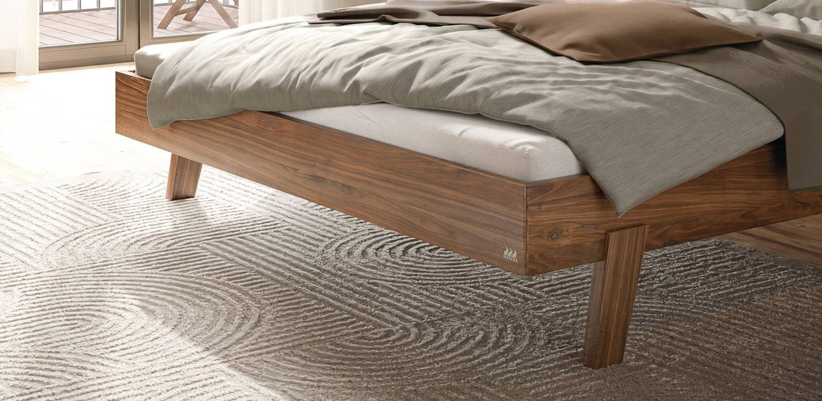 Hasena Vasto Bettgestell – 160 x 200 cm, Fusshöhe 25 cm, Eiche bright, geölt, Pace light grey