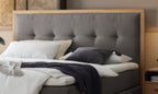 Hasena Solara Boxspringbett – 160 x 200 cm, Glamour-Top, Monet steel