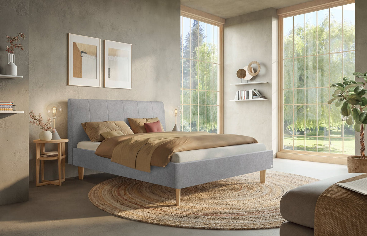 Hasena Leonor Polsterbett – 140 x 200 cm, 25 cm, Pace light grey