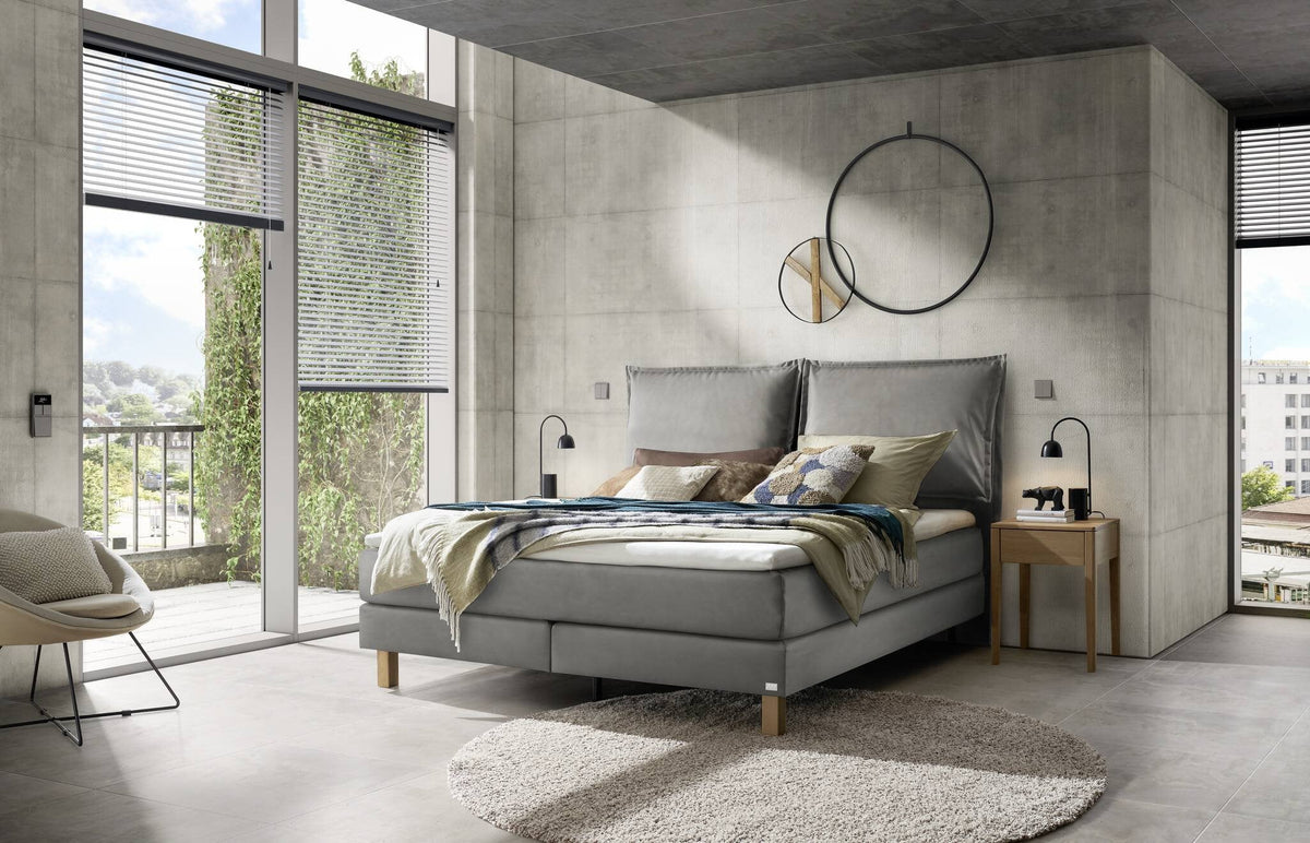 Hasena Bonita Boxspringbett – 140 x 200 cm, Lovely-Top, Monet steel