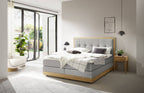 Hasena Alba Boxspringbett mit Stauraum – 160 x 200 cm, Lovely-Top, Pace light grey