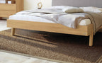 Hasena Lorenzo Bettgestell – 100 x 200 cm, Fusshöhe 20 cm, Kernbuche natur, geölt, Pace grey