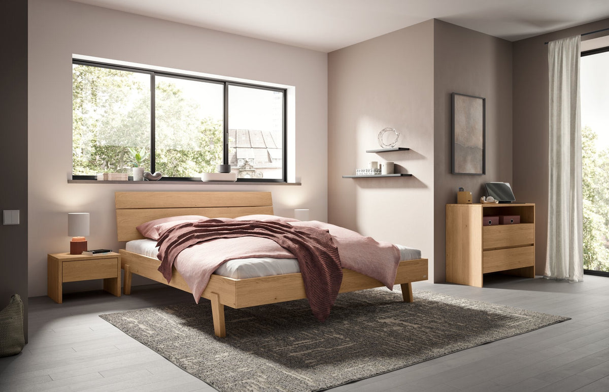 Hasena Imperia Bettgestell – 90 x 200 cm, 25 cm, Eiche bright, geölt
