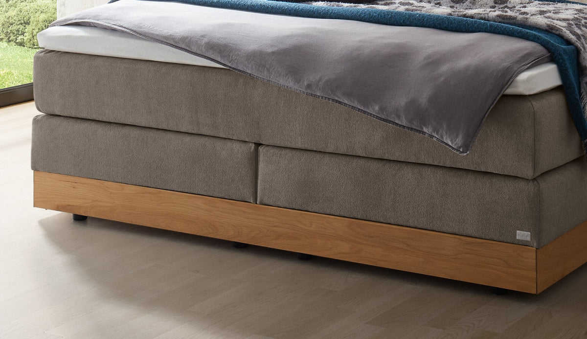 Hasena Pedrosa Boxspringbett mit Stauraum – 180 x 200 cm, Glamour-Top, Pace grey