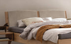 Hasena Fabro Bett mit Polsterkopfteil – 160 x 200 cm, Fusshöhe 25 cm, MDF weiss deckend, lackiert, 840-Pace light grey