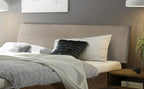 Hasena Pesaro Bett mit Polsterkopfteil – 100 x 200 cm, Fusshöhe 20 cm, Wildeiche natur, geölt, Pace sand