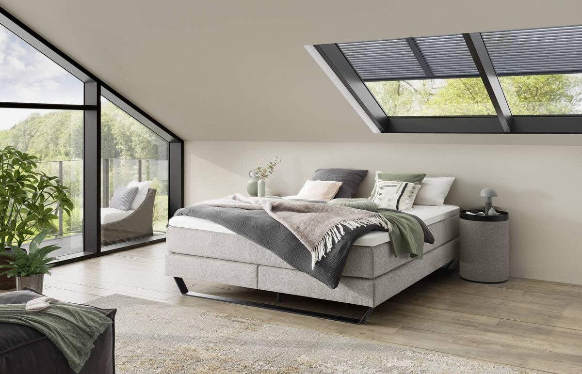 Hasena Julieta Boxspringbett – 140 x 200 cm, Lovely-Top, Pace light grey