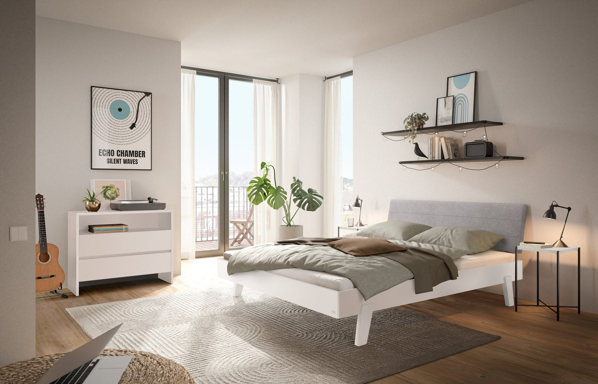 Hasena Trento 16 Bettrahmen – 100 x 200 cm, MDF weiss deckend, lackiert