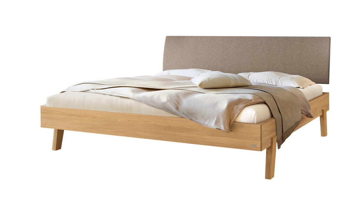 Hasena Lorenzo Bettgestell – 90 x 200 cm, Fusshöhe 20 cm, Eiche bright, geölt, Pace sand