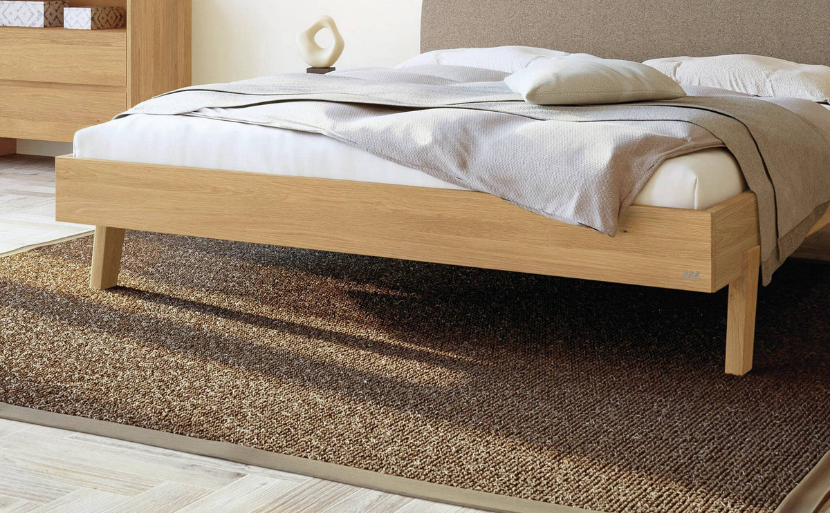 Hasena Lorenzo Bettgestell – 100 x 200 cm, Fusshöhe 20 cm, Nussbaum, geölt, Pace grey