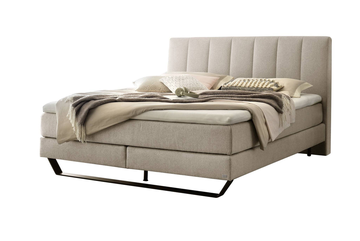 Hasena Ambra Boxspringbett – 140 x 200 cm, Glamour-Top, Pace sand