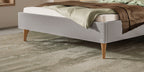 Hasena Elisa Polsterbett – 160 x 200 cm, Fusshöhe 20 cm, Eiche bright, geölt, Pace sand