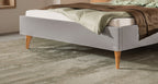 Hasena Elisa Polsterbett – 160 x 200 cm, Fusshöhe 25 cm, Eiche bright, geölt, Pace sand