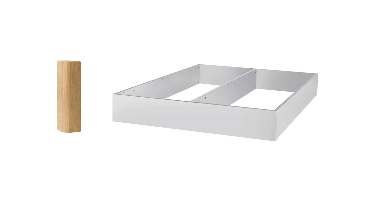 Hasena Practico-Rono Box 25 Bettschublade – 140 x 200 cm, 1 sektorig, Weiss, Eiche bright, geölt