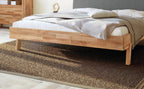 Hasena Lorenzo Bettgestell – 100 x 200 cm, Fusshöhe 25 cm, MDF weiss deckend, lackiert, Monet steel