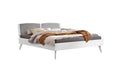 Hasena Fabro Bett mit Polsterkopfteil – 140 x 200 cm, Fusshöhe 20 cm, MDF weiss deckend, lackiert, 840-Pace light grey