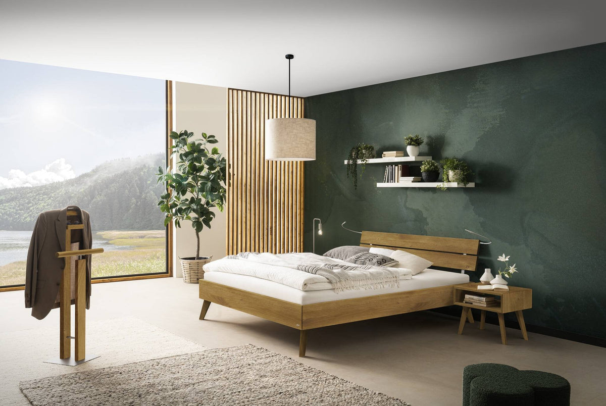Hasena Valeria Massivholzbett – 90 x 200 cm, 25 cm, Wildeiche natur, geölt