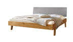Hasena Lorenzo Bettgestell – 90 x 200 cm, Fusshöhe 20 cm, Wildeiche natur, geölt, Pace light grey
