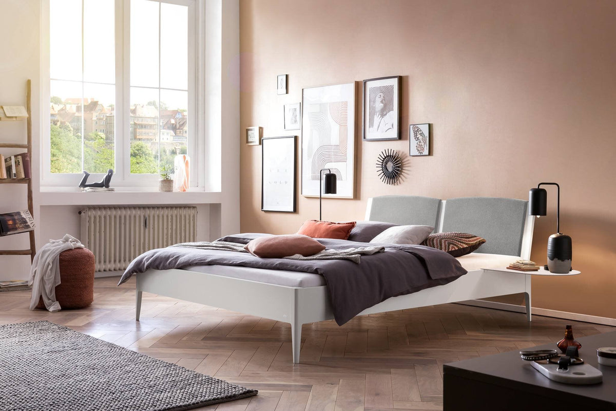 Hasena Comfy Polsterkopfteil – 160 cm, MDF weiss deckend, lackiert, 835-Monet steel