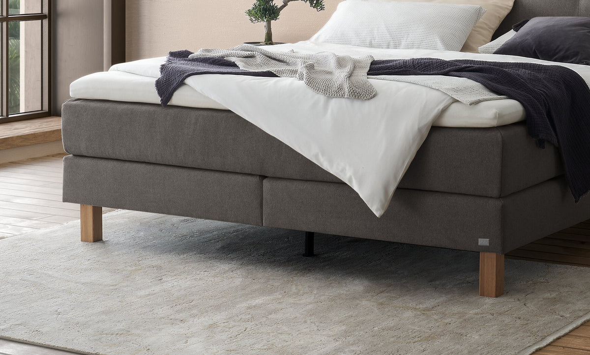 Hasena Solara Boxspringbett – 160 x 200 cm, Glamour-Top, Pace light grey