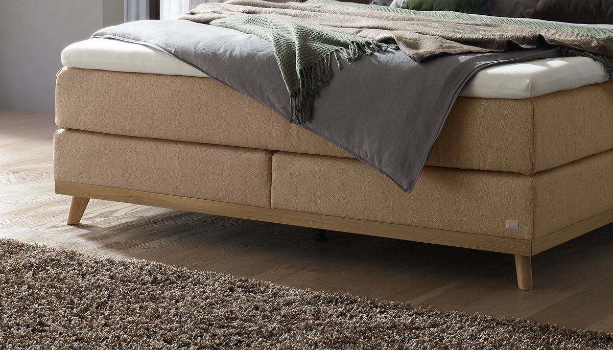 Hasena Stefania Boxspringbett – 160 x 200 cm, Glamour-Top, Pace sand