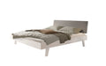 Hasena Vasto Bettgestell – 140 x 200 cm, Fusshöhe 20 cm, MDF weiss deckend, lackiert, Monet steel