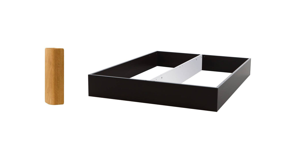 Hasena Practico-Rono Box 25 Bettschublade – 140 x 200 cm, 1 sektorig, Schwarz, Wildeiche natur, geölt