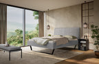 Hasena Juliana Polsterbett – 140 x 200 cm, 25 cm, Pace light grey