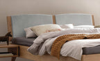 Hasena Fabro Bett mit Polsterkopfteil – 160 x 200 cm, Fusshöhe 20 cm, Wildbuche natur, geölt, 842-Pace sand