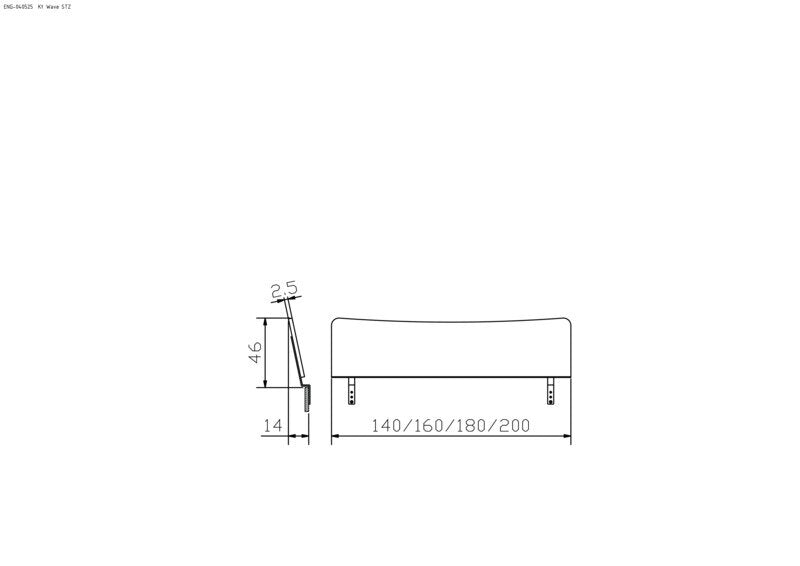 Hasena Wave Kopfteil – 180 cm, MDF weiss deckend, lackiert