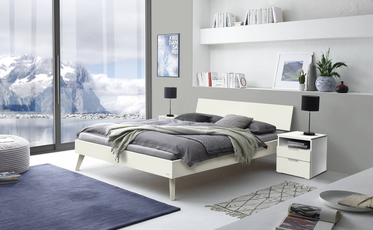 Hasena Ancona Bettgestell – 90 x 200 cm, 25 cm, MDF weiss deckend, lackiert