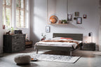 Hasena Duno Massivholzbett – 90 x 200 cm, 25 cm, Akazie Vintage grey, lackiert