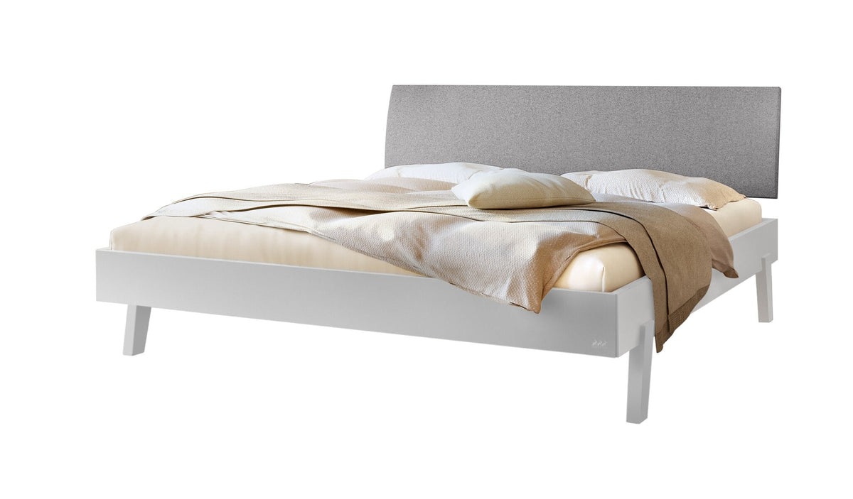 Hasena Lorenzo Bettgestell – 90 x 200 cm, Fusshöhe 20 cm, MDF weiss deckend, lackiert, Pace light grey