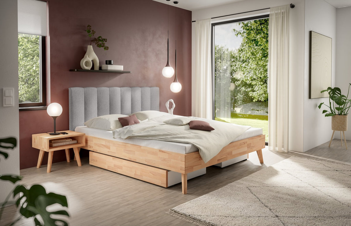 Hasena Luzia Polsterkopfteil – 160 cm, Pace light grey