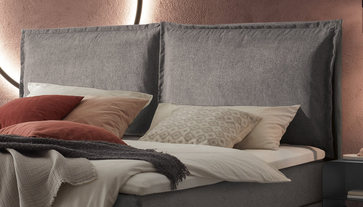 Hasena Celina Boxspringbett – 160 x 200 cm, Glamour-Top, Monet steel