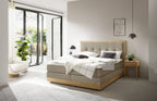 Hasena Alba Boxspringbett mit Stauraum – 160 x 200 cm, Lovely-Top, Pace sand