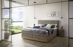 Hasena Pedrosa Boxspringbett mit Stauraum – 180 x 200 cm, Glamour-Top, Monet steel