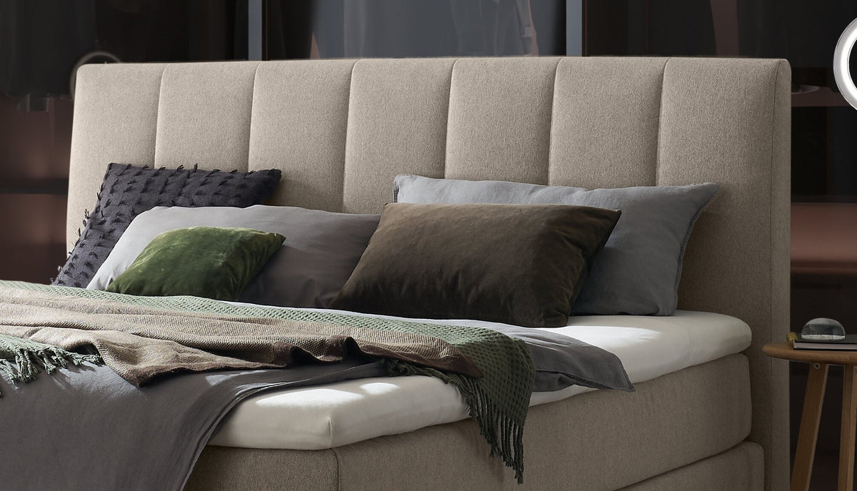 Hasena Stefania Boxspringbett – 140 x 200 cm, Elegance-Top, Pace grey