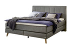 Hasena Fernanda Boxspringbett – 140 x 200 cm, Glamour-Top, Monet steel