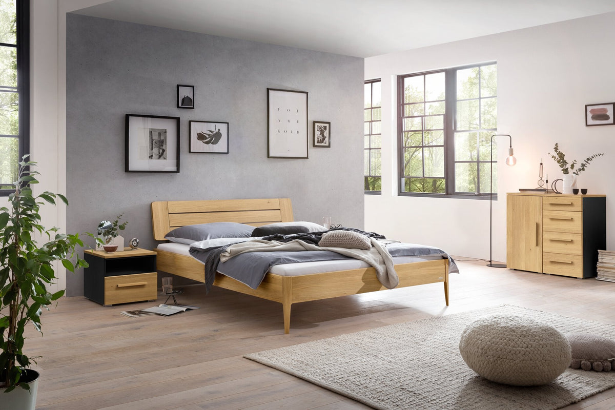 Hasena Busseto Bettgestell – 140 x 200 cm, 25 cm, Eiche bright, geölt