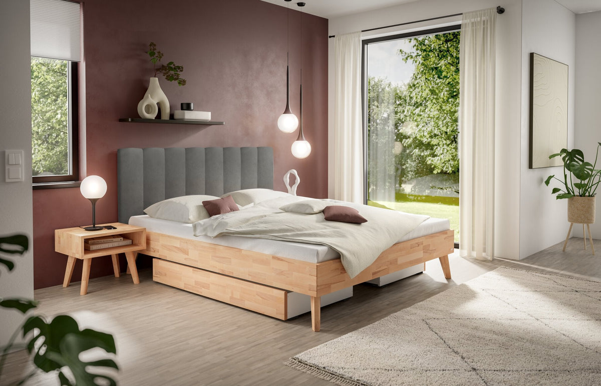 Hasena Luzia Polsterkopfteil – 160 cm, Monet steel
