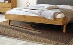 Hasena Lorenzo Bettgestell – 100 x 200 cm, Fusshöhe 25 cm, Nussbaum, geölt, Pace light grey
