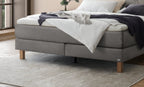 Hasena Solara Boxspringbett – 140 x 200 cm, Elegance-Top, Pace light grey