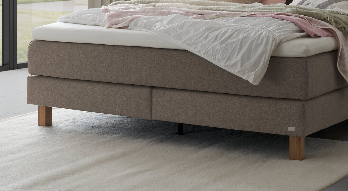 Hasena Reina Boxspringbett – 160 x 200 cm, Glamour-Top, Pace light grey