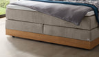 Hasena Pedrosa Boxspringbett mit Stauraum – 160 x 200 cm, Elegance-Top, Pace sand