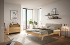 Hasena Vasto Bettgestell – 140 x 200 cm, Fusshöhe 25 cm, Eiche bright, geölt, Pace sand