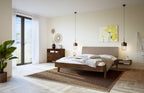 Hasena Lorenzo Bettgestell – 100 x 200 cm, Fusshöhe 25 cm, Kernbuche natur, geölt, Pace light grey