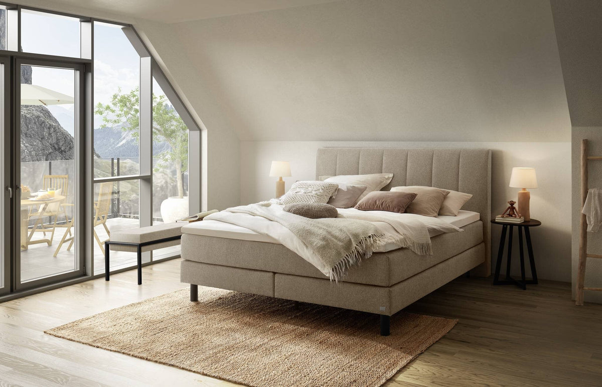 Hasena Donna Boxspringbett – 140 x 200 cm, Lovely-Top, Pace sand